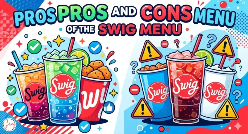 Pros and cons of the Swig menu including drink variety customization and pricing