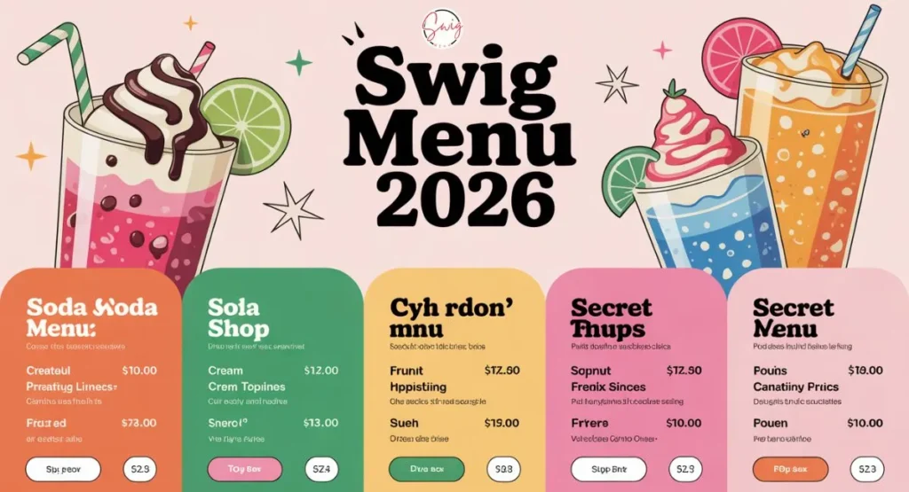 Swig menu 2026 with full prices, best drinks, secret menu options and drink sizes